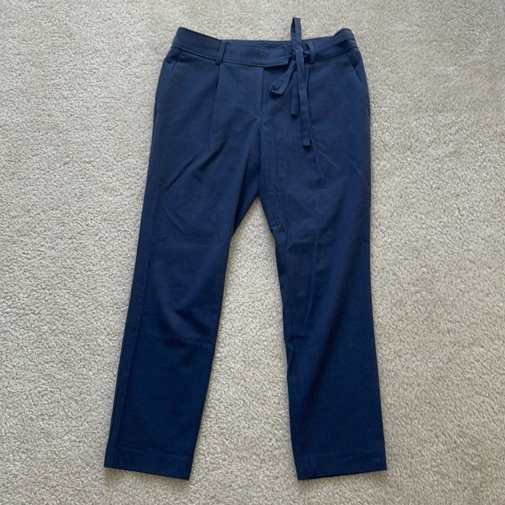 LOFT Navy Blue Trousers with Belt